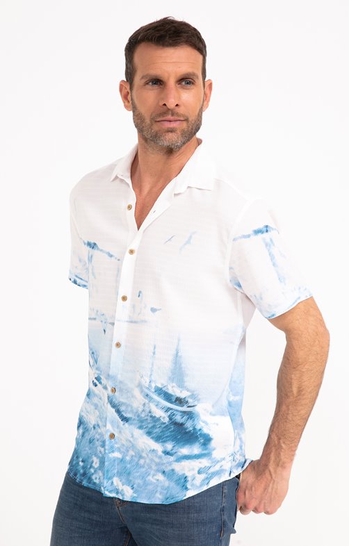 Chemise manches courtes Aqua