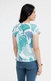 Tee-shirt été imprimé feuille tropicale