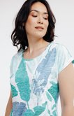 Tee-shirt été imprimé feuille tropicale