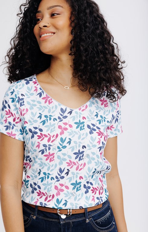 T-shirt Femme Marks And Spencer – Taille 14 – Multicolore – Motif Animal – Occasion Parfait état