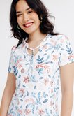 Tee-shirt été imprimé fleur indienne