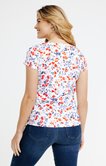 Tee-shirt été imprimé fleur multicolore