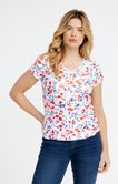Tee-shirt été imprimé fleur multicolore
