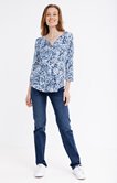 Tee-shirt imprimé fleur bleue