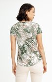 Tee-shirt été imprimé feuillage kaki