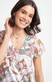 Tee-shirt été imprimé fleur tropicale