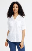 Chemise unie brodée en coton 