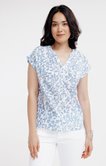 Tunique manches courtes col mao imprimée