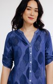 Chemise imprimée col mao en lyocell 