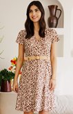 Robe cache-coeur avec ceinture rafia