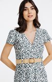 Robe cache-coeur avec ceinture rafia
