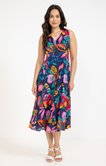 Robe longue en voile de coton imprimé