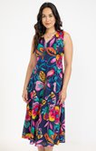 Robe longue en voile de coton imprimé