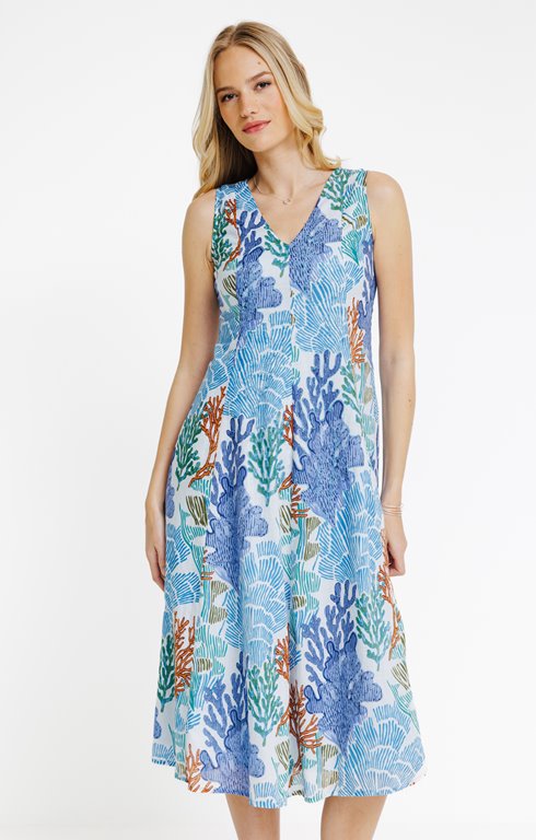 Robe longue en voile de coton imprimé