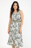 Robe longue avec ceinture rafia