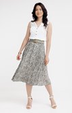 Jupe longue imprimée froissée ceinture