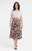 Jupe longue imprimée froissée ceinture