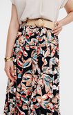 Jupe longue imprimée froissée ceinture
