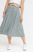 Jupe longue imprimée plissée ceinture
