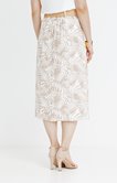 Jupe longue imprimée ceinture en rafia