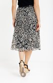 Jupe longue froissée imprimée ceinturée