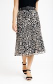 Jupe longue froissée imprimée ceinturée