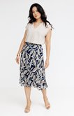 Jupe longue froissée imprimée doublée