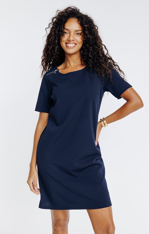 Robe en platinium avec zips épaules