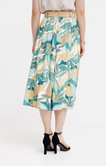 Jupe longue froissée imprimée ceinturée