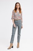 Pantalon 7/8 droit coton et lyocell