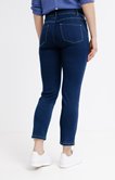 Pantacourt denim stone zip jambes