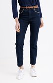 Pantalon 7/8 denim droit brut ceinture