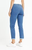 Pantalon 7/8 denim double stone ceinture