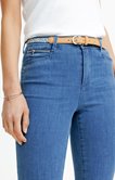 Pantalon 7/8 denim double stone ceinture