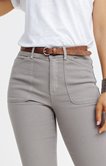 Pantacourt en coton stretch ceinture