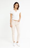 Pantalon 7/8 coton viscose avec ceinture