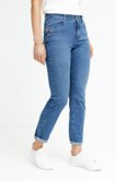 Pantalon 7/8 denim délavé stone broderie