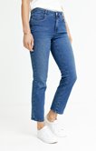 Pantalon 7/8 denim délavé stone broderie
