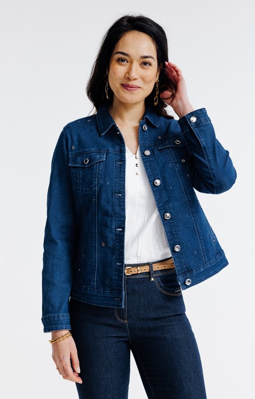 Veste en denim brodé