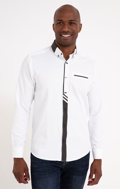 Chemise manches longues détails imprimés