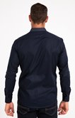 Chemise manches longues uni bleu marine