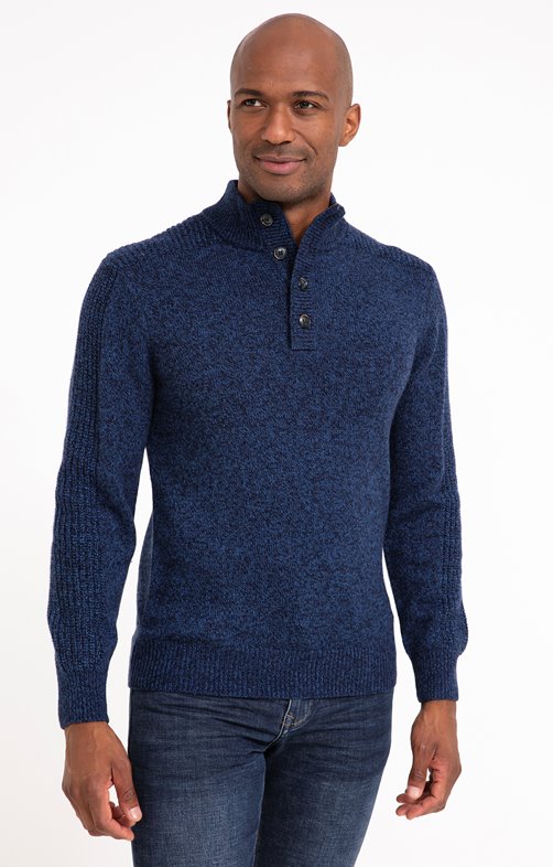 Pull col montant boutonné