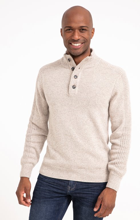 Pull col montant boutonné