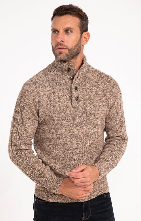 Pull col montant boutonné