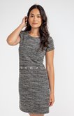 ROBE DROITE EN MAILLE TWEED 