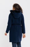 LONG MANTEAU CEINTURE CAPUCHE FOURRURE