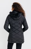 Doudoune longue au matelassage fantaisie
