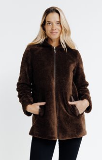 Manteau en fausse fourrure à capuche