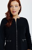 blouson bi matière zippé sans col
