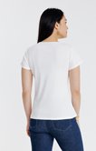 Tee-shirt brodé fleurs manches courtes